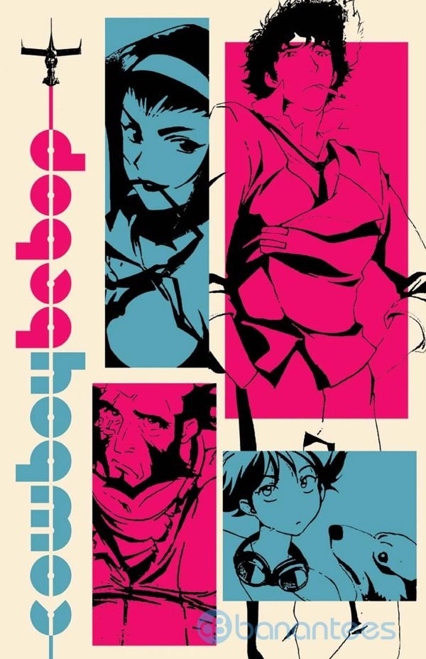 Cowboy Bebop Spike Spiegel And Friends Line Art Poster Product Photo
