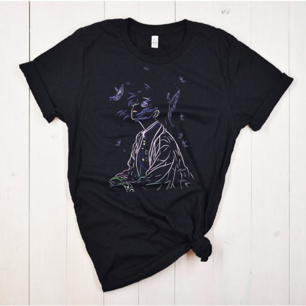 Demon Slayer Anime Shinobu Kocho Line Art T Shirt Product Photo
