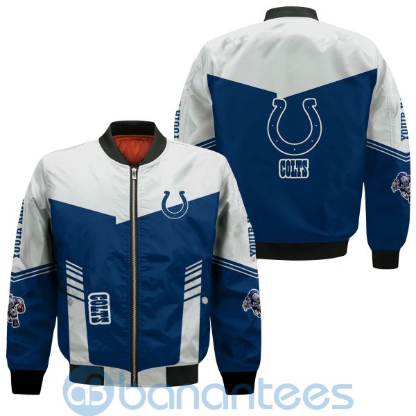 Indianapolis Colts American Football Team Logo Custom Name Bomber Jacket Product Photo
