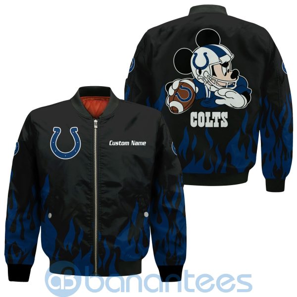 Indianapolis Colts Football Team Logo Disney Mickey Custom Name Bomber Jacket Product Photo