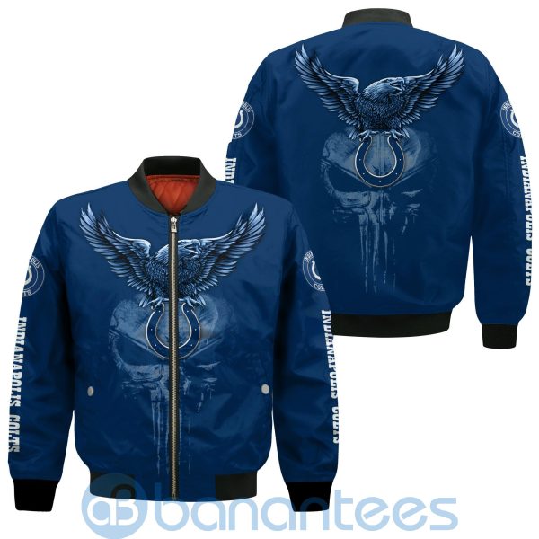 Indianapolis Colts Logo Eagle Skull Bomber Jacket Product Photo