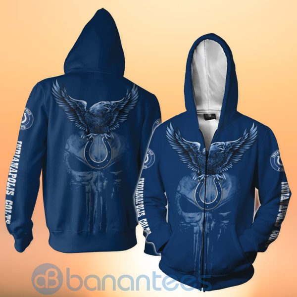 Indianapolis Colts NFL Logo Eagle Skull 3D All Over Printed Shirt Product Photo