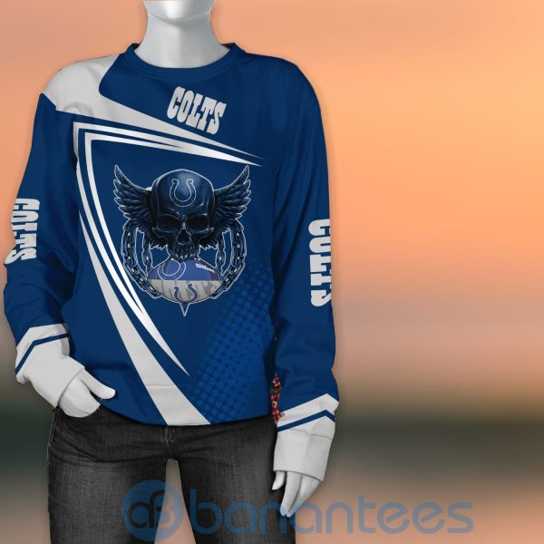Indianapolis Colts NFL Skull American Football Sporty Design 3D All Over Printed Shirt Product Photo