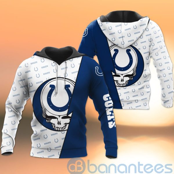 Indianapolis Colts NFL Team Logo Grateful Dead Design 3D All Over Printed Shirt Product Photo