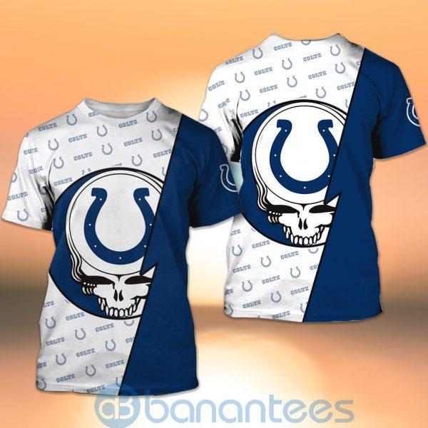 Indianapolis Colts NFL Team Logo Grateful Dead Design 3D All Over Printed Shirt Product Photo