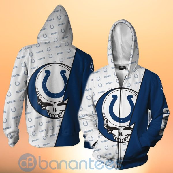Indianapolis Colts NFL Team Logo Grateful Dead Design 3D All Over Printed Shirt Product Photo