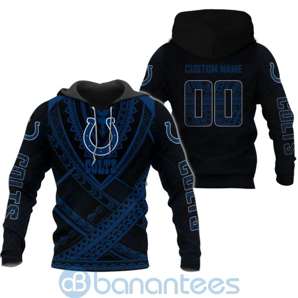 Indianapolis Colts NFL Team Logo Polynesian Pattern Custom Name Number 3D All Over Printed Shirt Product Photo