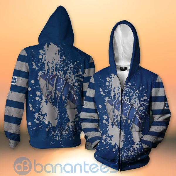 Indianapolis Colts Skull Hand NFL Football Team Logo Ball 3D All Over Printed Shirt Product Photo