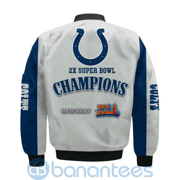 Indianapolis Colts Super Bowl Champions Custom Name Number Bomber Jacket Product Photo