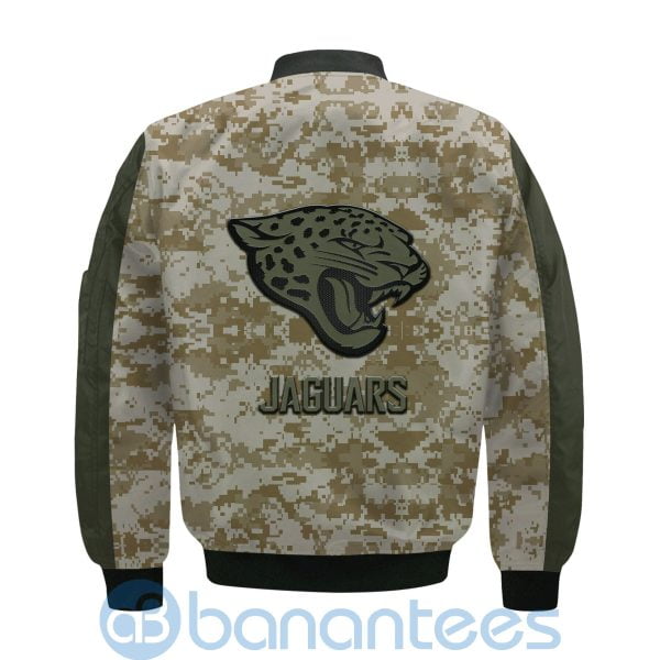Jacksonville Jaguars American Football Team Logo Camouflage Custom Name Bomber Jacket Product Photo