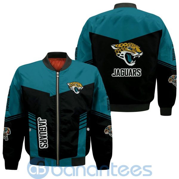 Jacksonville Jaguars American Football Team Logo Custom Name Bomber Jacket Product Photo