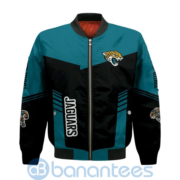 Jacksonville Jaguars American Football Team Logo Custom Name Bomber Jacket Product Photo