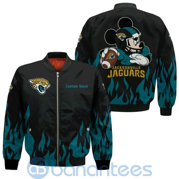Jacksonville Jaguars Football Team Logo Disney Mickey Custom Name Bomber Jacket Product Photo