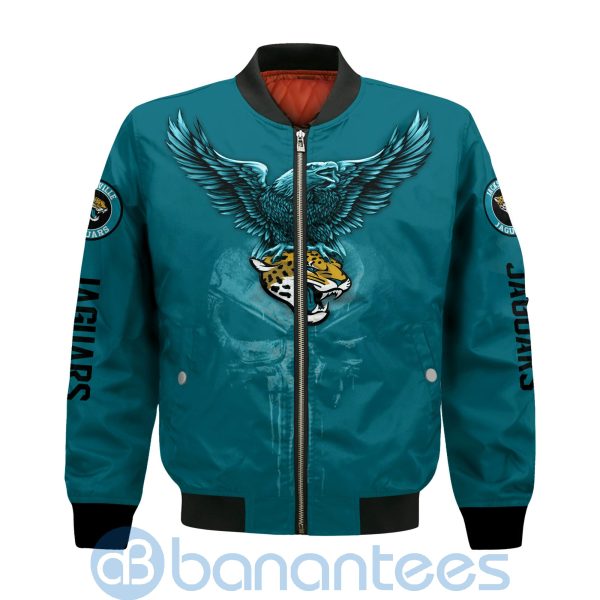 Jacksonville Jaguars Logo Eagle Skull Bomber Jacket Product Photo