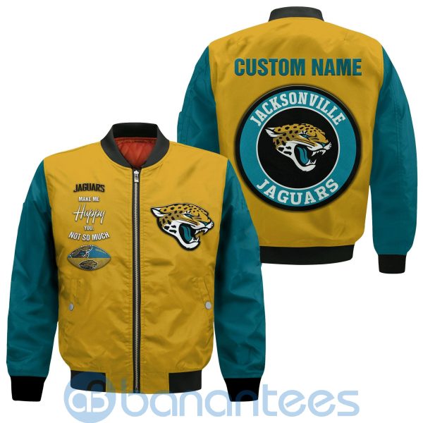 Jacksonville Jaguars Make Me Happy American Football Team Logo Custom Name Bomber Jacket Product Photo