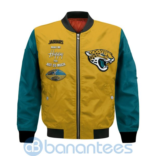 Jacksonville Jaguars Make Me Happy American Football Team Logo Custom Name Bomber Jacket Product Photo