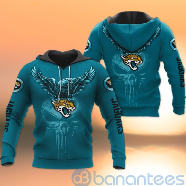 Jacksonville Jaguars NFL Logo Eagle Skull 3D All Over Printed Shirt Product Photo
