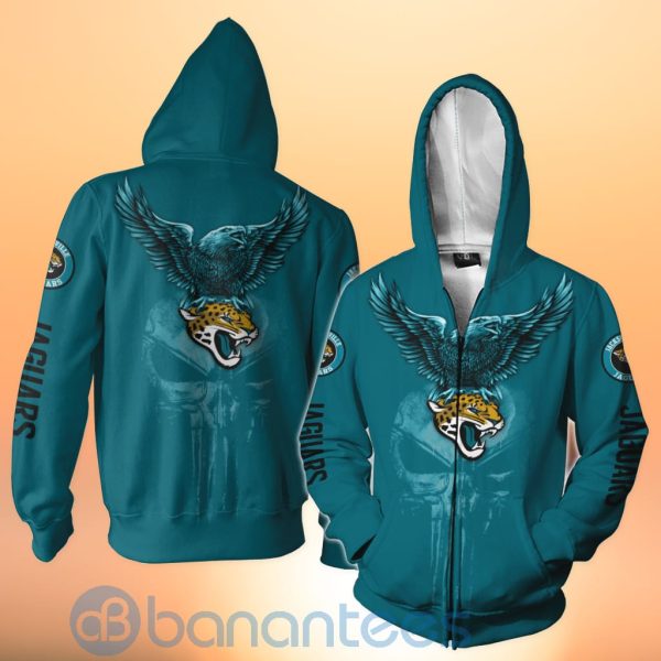 Jacksonville Jaguars NFL Logo Eagle Skull 3D All Over Printed Shirt Product Photo