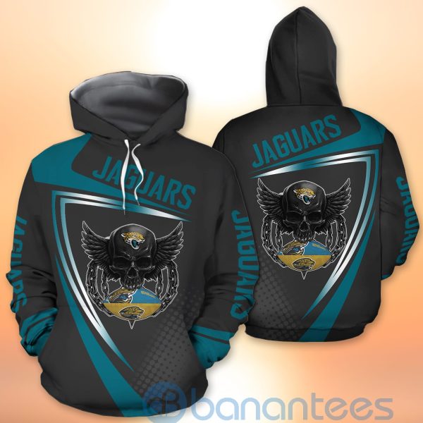 Jacksonville Jaguars NFL Skull American Football Sporty Design 3D All Over Printed Shirt Product Photo