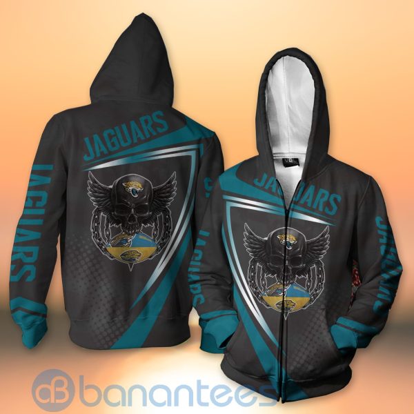 Jacksonville Jaguars NFL Skull American Football Sporty Design 3D All Over Printed Shirt Product Photo