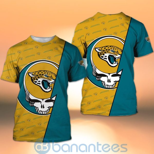 Jacksonville Jaguars NFL Team Logo Grateful Dead Design 3D All Over Printed Shirt Product Photo