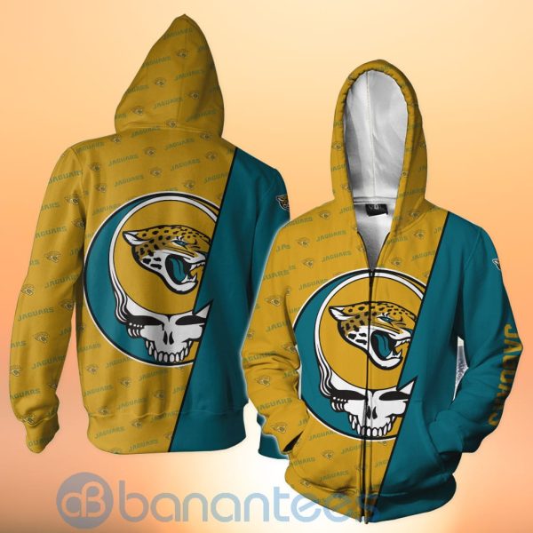 Jacksonville Jaguars NFL Team Logo Grateful Dead Design 3D All Over Printed Shirt Product Photo