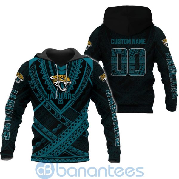 Jacksonville Jaguars NFL Team Logo Polynesian Pattern Custom Name Number 3D All Over Printed Shirt Product Photo