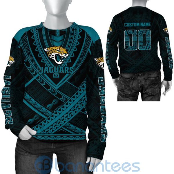 Jacksonville Jaguars NFL Team Logo Polynesian Pattern Custom Name Number 3D All Over Printed Shirt Product Photo