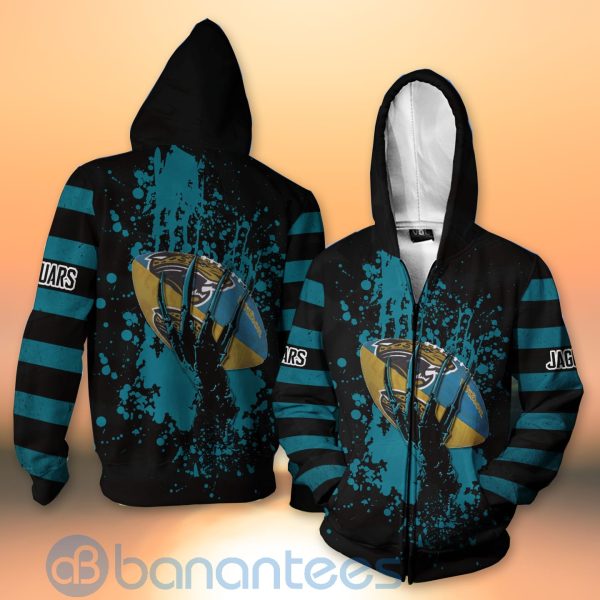 Jacksonville Jaguars Skull Hand NFL Football Team Logo Ball 3D All Over Printed Shirt Product Photo