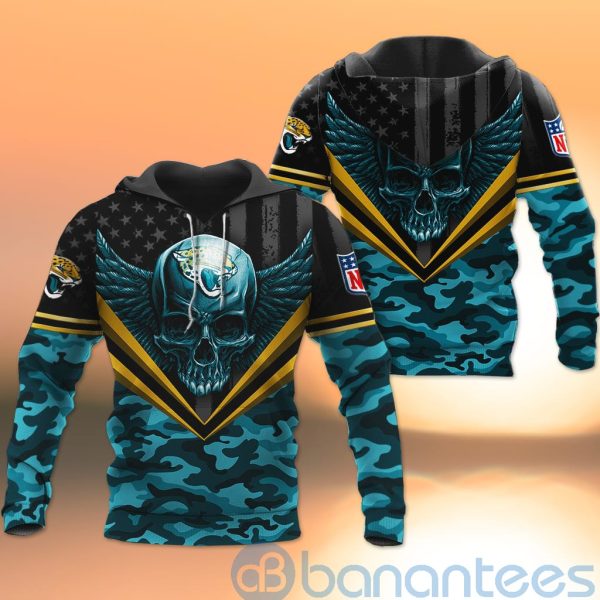 Jacksonville Jaguars Skull Wings 3D All Over Printed Shirt Product Photo