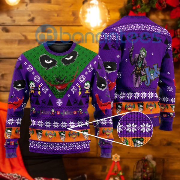 Jocker Dc Comics All Over Printed Ugly Christmas Sweater Product Photo