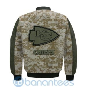 Kansas City Chiefs American Football Team Logo Camouflage Custom Name Bomber Jacket Product Photo