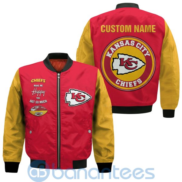 Kansas City Chiefs American Football Team Logo Custom Name Bomber Jacket Product Photo
