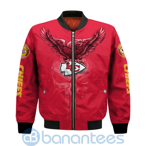 Kansas City Chiefs Logo Eagle Skull Bomber Jacket Product Photo
