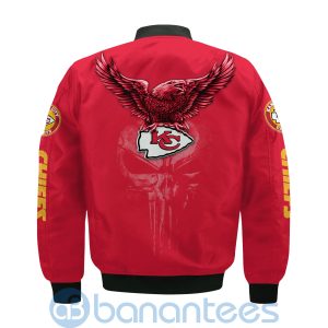 Kansas City Chiefs Logo Eagle Skull Bomber Jacket Product Photo