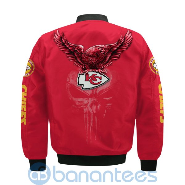 Kansas City Chiefs Logo Eagle Skull Bomber Jacket Product Photo
