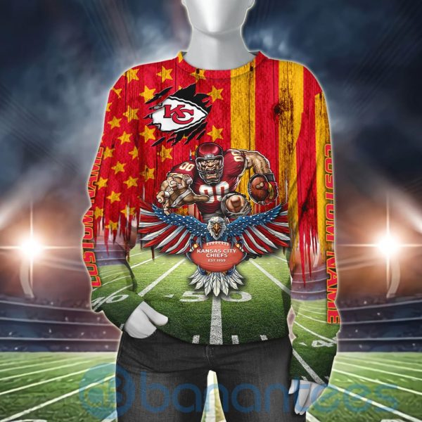 Kansas City Chiefs Mascot Eagle Custom Name 3D All Over Printed Shirt Product Photo