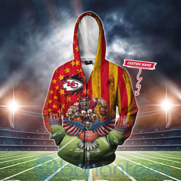 Kansas City Chiefs Mascot Eagle Custom Name 3D All Over Printed Shirt Product Photo