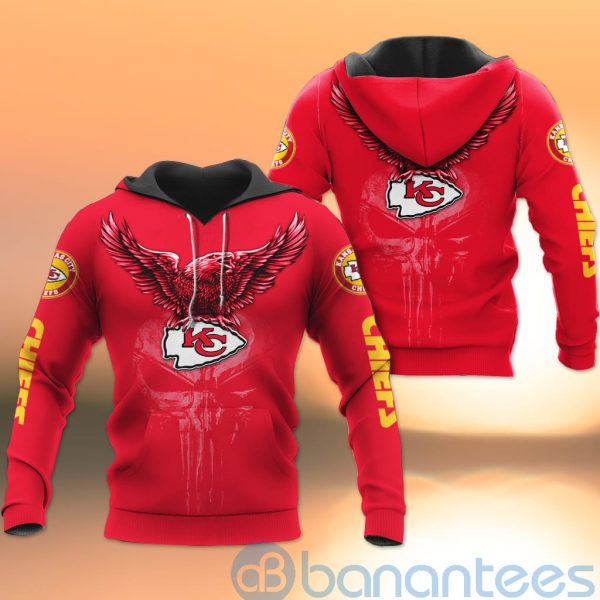 Kansas City Chiefs NFL Logo Eagle Skull 3D All Over Printed Shirt Product Photo