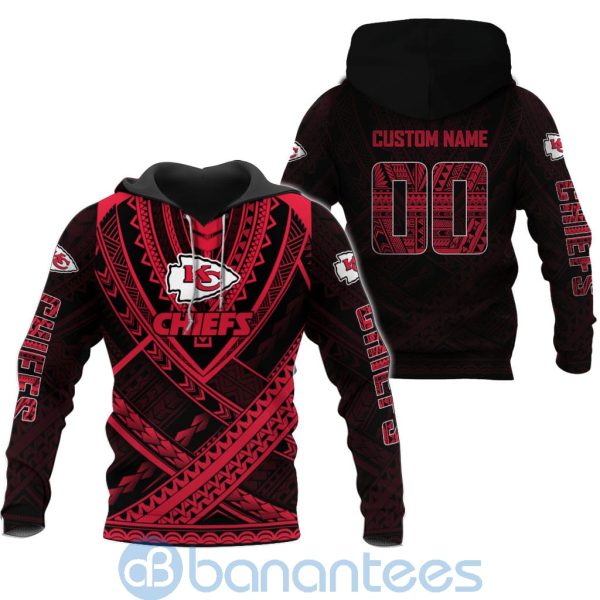 Kansas City Chiefs NFL Team Logo Polynesian Pattern Custom Name Number 3D All Over Printed Shirt Product Photo