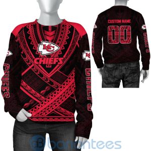 Kansas City Chiefs NFL Team Logo Polynesian Pattern Custom Name Number 3D All Over Printed Shirt Product Photo
