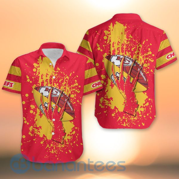 Kansas City Chiefs Skull Hand NFL Football Team Logo Ball 3D All Over Printed Shirt Product Photo
