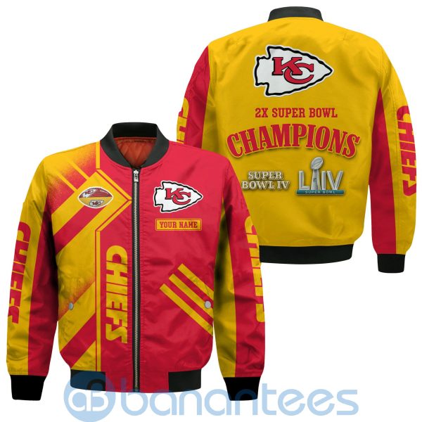 Kansas City Chiefs Super Bowl Champions Custom Name Number Bomber Jacket Product Photo