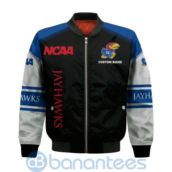 Kansas Jayhawks Custom Name Bomber Jacket Product Photo