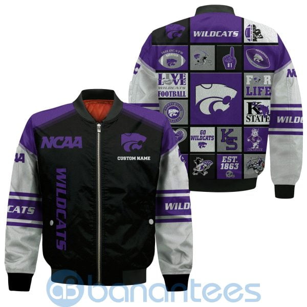 Kansas State Wildcats Custom Name Bomber Jacket Product Photo