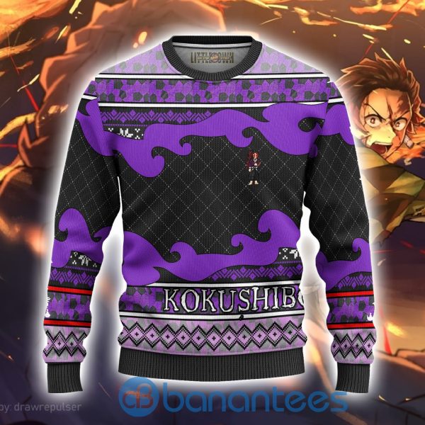 Kokushibo Anime Ugly Christmas Sweater Demon Slayer Chibi All Over Printed Product Photo