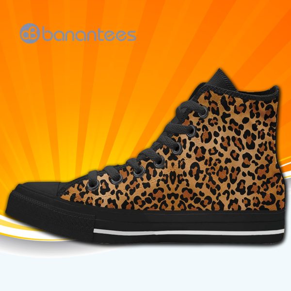 Leopard Print High Top Canvas Shoes Sneakers For Men And Women Product Photo