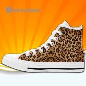 Leopard Print High Top Canvas Shoes Sneakers For Men And Women Product Photo
