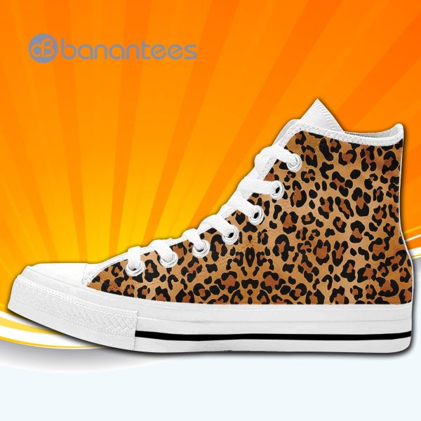 Leopard Print High Top Canvas Shoes Sneakers For Men And Women Product Photo