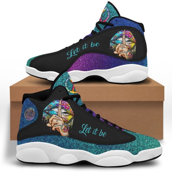 Let It Be Hippie Lips Best Gift Air Jordan 13 - Men's Air Jordan 13 - Black